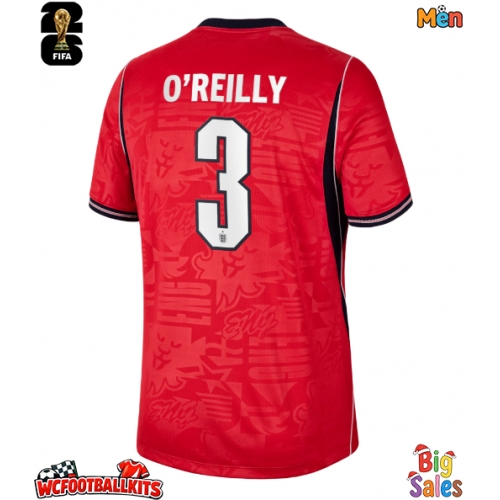 England Nico O'Reilly #3 Replica Away Stadium Shirt World Cup 2026 Short Sleeve